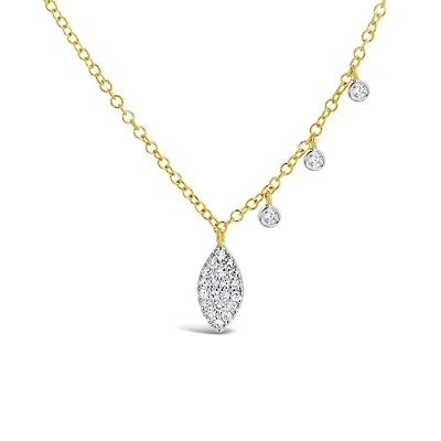 14K Yellow & White Gold 0.10Ctw Marq Meirat Necklace