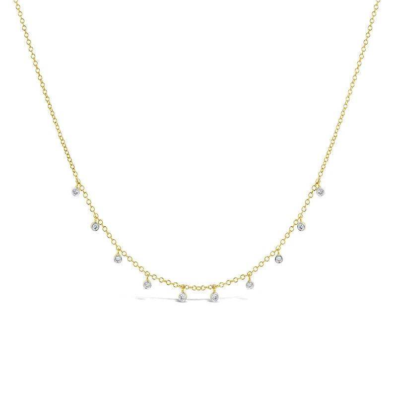 14K Yellow & White Gold Bezel 0.10Ctw Meirat Necklace