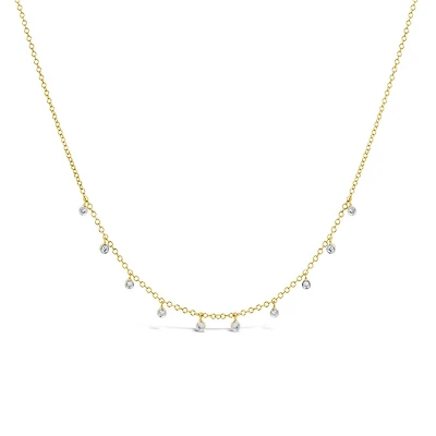 14K Yellow & White Gold Bezel 0.10Ctw Meirat Necklace
