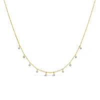 14K Yellow & White Gold Bezel 0.10Ctw Meirat Necklace