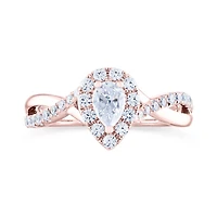 Diamond Revelations 14K Rose Gold Pear Shaped 0.70CTW Bridal Ring