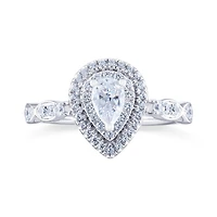 Diamond Revelations 14K White Gold 0.70CTW Pear Shaped Bridal Ring
