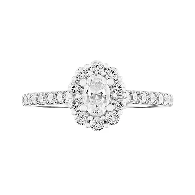 Diamond Revelations 14K White Gold 0.80CTW Oval Bridal Ring