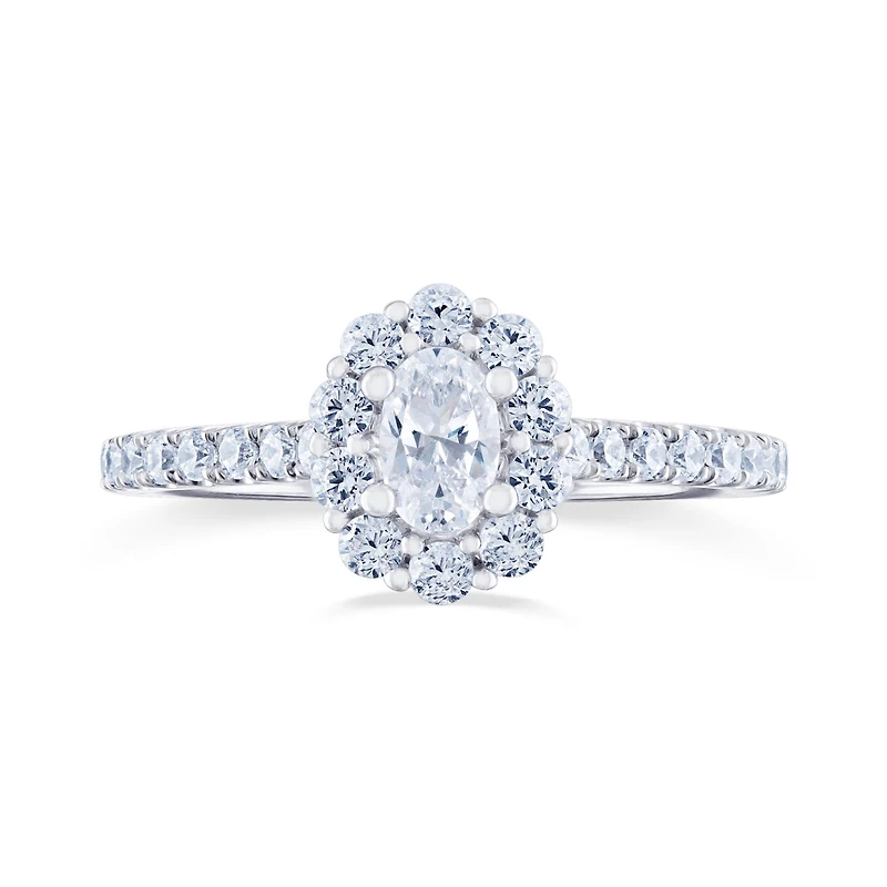 Diamond Revelations 14K White Gold 0.80CTW Oval Bridal Ring