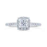 Diamond Revelations 14K White Gold 0.80CTW Cushion Cut Bridal Ring