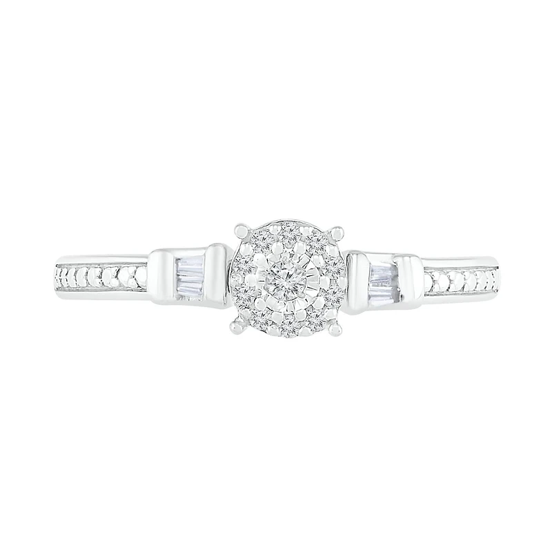 10K White Gold 0.12CTW Diamond Ring