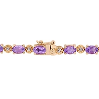 Julianna B Rose Plated Sterling Silver Amethyst & Diamond Tennis Bracelet