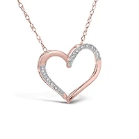 10K Rose Gold Diamond Heart Pendant