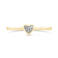 10K Yellow & White Gold Diamond Heart Ring