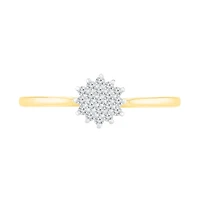 10K Yellow Gold Diamond Cluster Ring