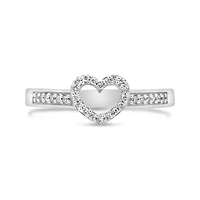 Sterling Silver Diamond Heart Ring