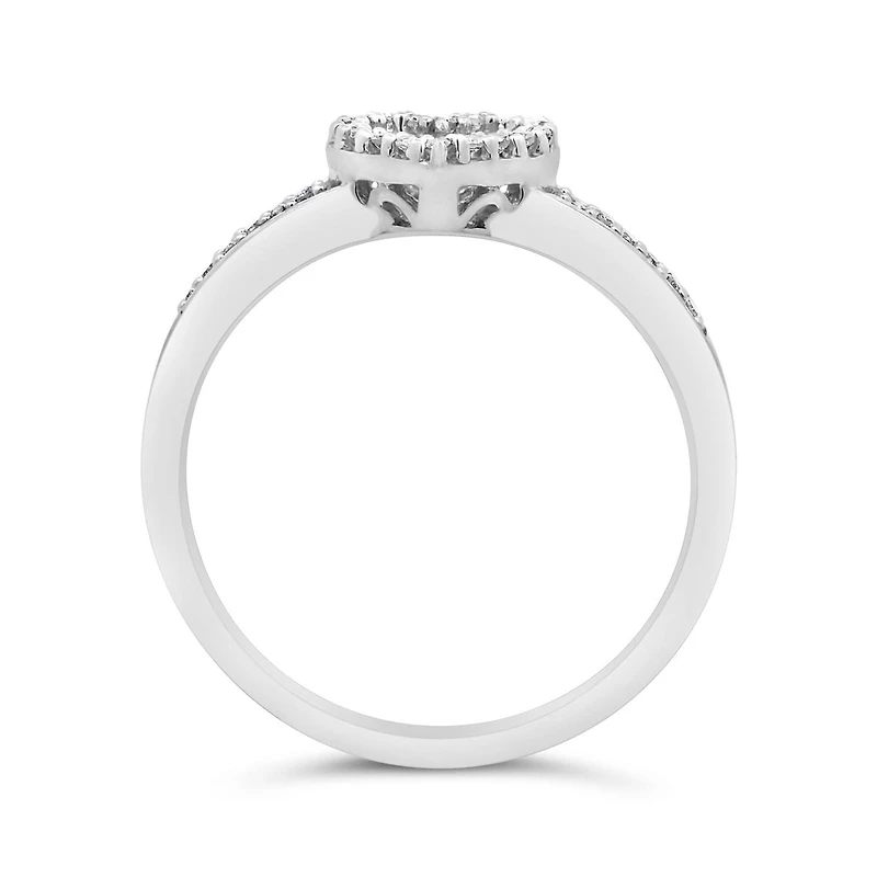 Sterling Silver Diamond Heart Ring
