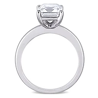 Julianna B 10K White Gold Created White Sapphire Solitaire Ring