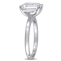 Julianna B 10K White Gold Created White Sapphire Solitaire Ring