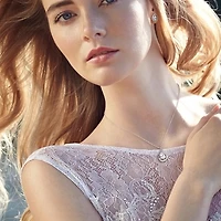 Julianna B Sterling Silver Created White Sapphire Teardrop Pendant and Earrings