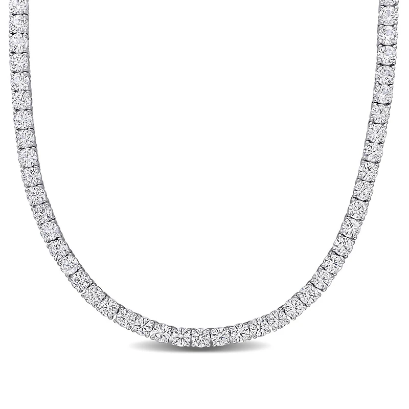 Julianna B Sterling Silver Created White Sapphire 17" Necklace