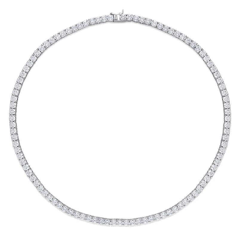 Julianna B Sterling Silver Cubic Zirconia Tennis Necklace