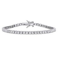 Julianna B Sterling Silver Created White Sapphire Tennis Bracelet 7"