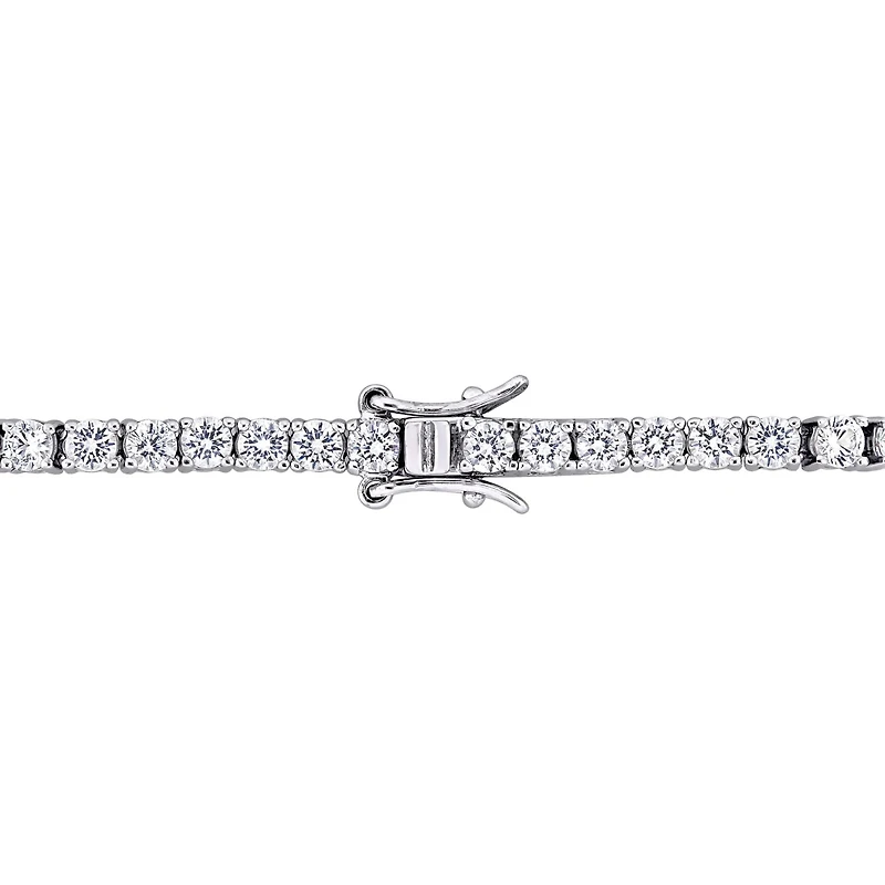 Julianna B Sterling Silver Created White Sapphire Tennis Bracelet 7"