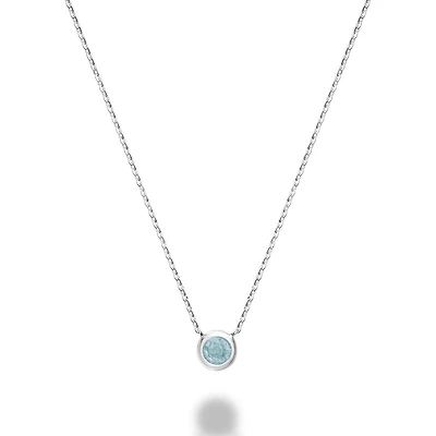 Les Bijoux 10k Gold Bezel Set Aquamarine Necklace