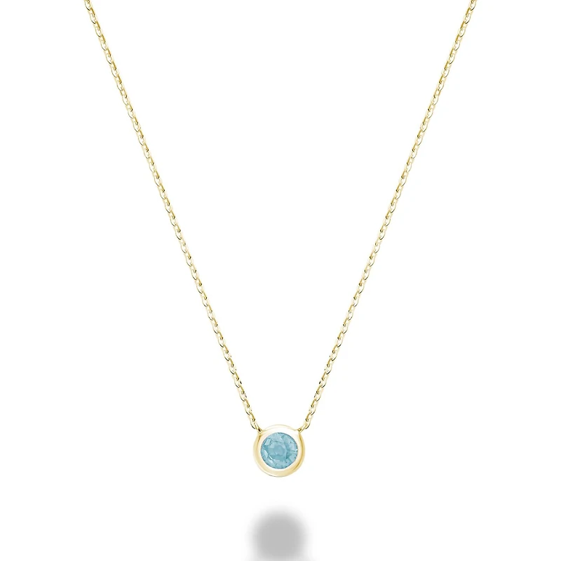 Les Bijoux 10K Yellow Gold Bezel Set Aquamarine Necklace
