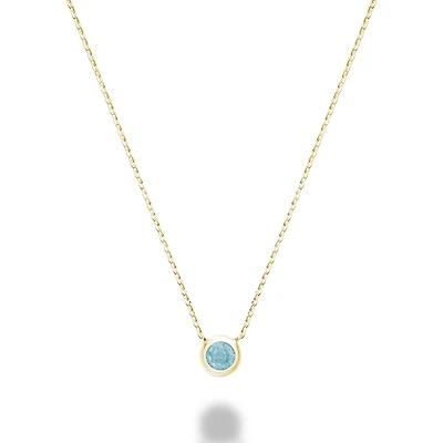 Les Bijoux 10K Yellow Gold Bezel Set Aquamarine Necklace