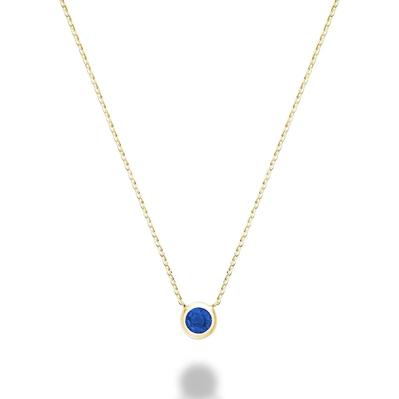 Les Bijoux 10K Yellow Gold Bezel Set Blue Sapphire Necklace