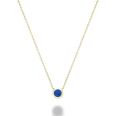 Les Bijoux 10K Yellow Gold Bezel Set Blue Sapphire Necklace