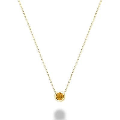Les Bijoux 10K Yellow Gold Bezel Set Citrine Necklace