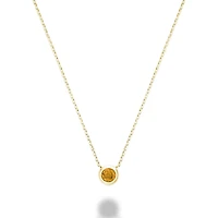 Les Bijoux 10K Yellow Gold Bezel Set Citrine Necklace