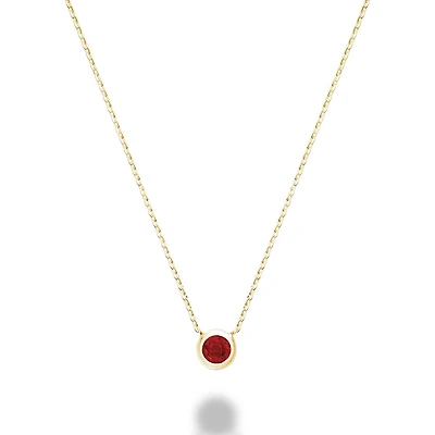 Les Bijoux 10K Yellow Gold Bezel Set Ruby Necklace