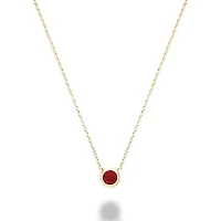 Les Bijoux 10K Yellow Gold Bezel Set Ruby Necklace