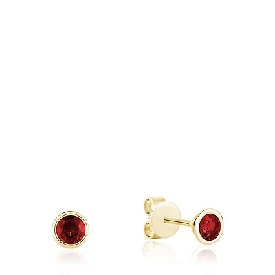 Les Bijoux 10K Yellow Gold Bezel Set Ruby Earrings