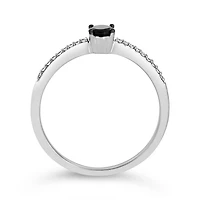 Sterling Silver Black 0.23CTW Diamond Ring