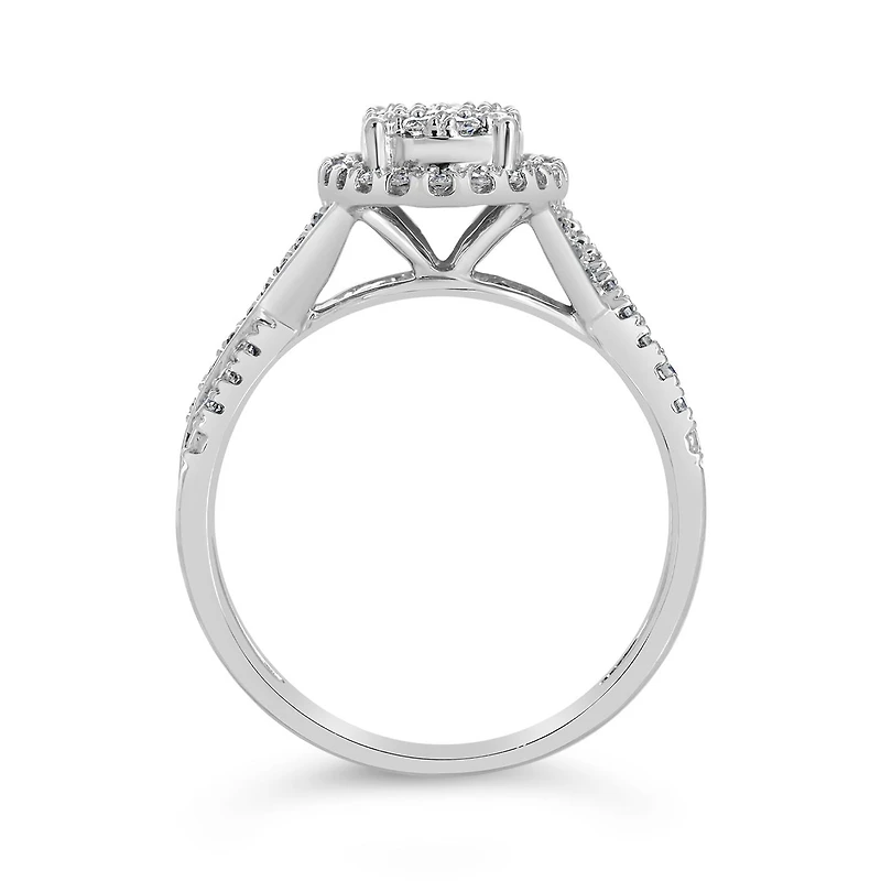 10K White Gold 0.50CTW Oval Diamond Ring