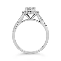 10K White Gold 0.50CTW Oval Diamond Ring