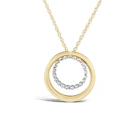 10K Yellow Gold 0.10Ctw Diamond Circle Pendant