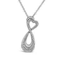 Sterling Silver 0.15Ctw Diamond Infinity Pendant