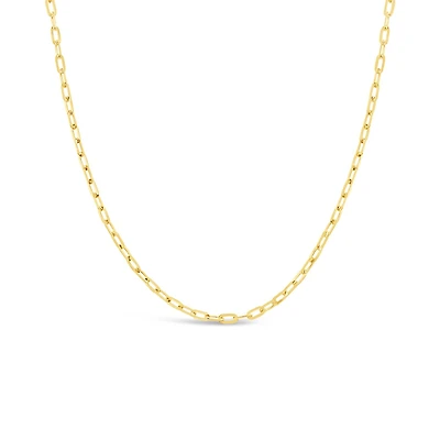10K Yellow Gold 18" 1.4mm Diamond Cut Oval Cable Chain