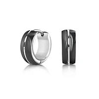 Stainless Steel Black Satin Finish Huggies