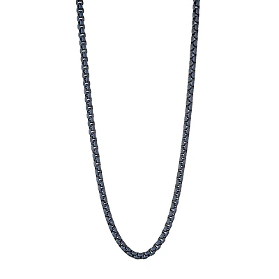 Stainless Steel Grey & Blue 3.5mm 22" Round Necklace