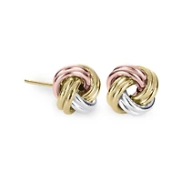 10K Tri-Colour Gold Knot Studs