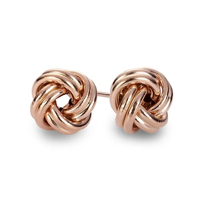 10K Rose Gold Knot Stud Earrings