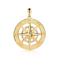 10K Yellow Gold Nautical Compass Pendant