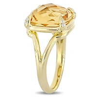 Julianna B Sterling Silver Yellow Plated Citrine & White Topaz Ring