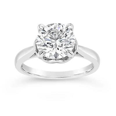 14K White Gold Lab Grown 3.00CT Diamond Solitaire Ring