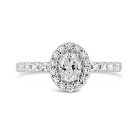 Glacier Fire 14K White Gold Oval 0.60CTW Bridal Ring