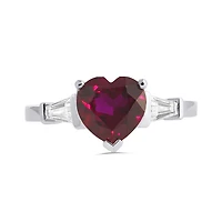 Sterling Silver Created Ruby & Created White Sapphire Ring