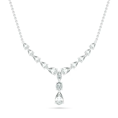 Sterling Silver Created White Sapphire Necklace