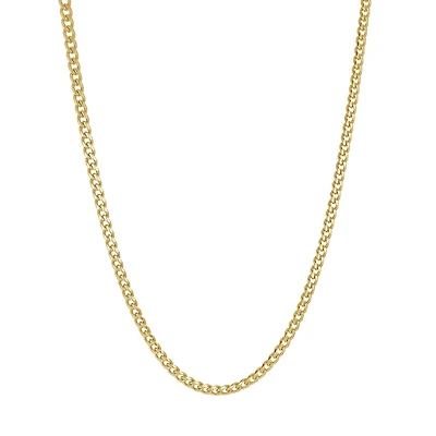 Stainless Steel 22" 3.3mm Gold-plated Polished Curb Chain